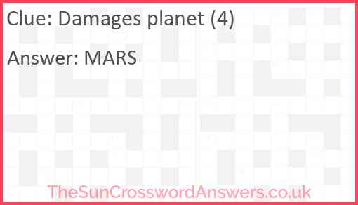 Damages planet (4) Answer
