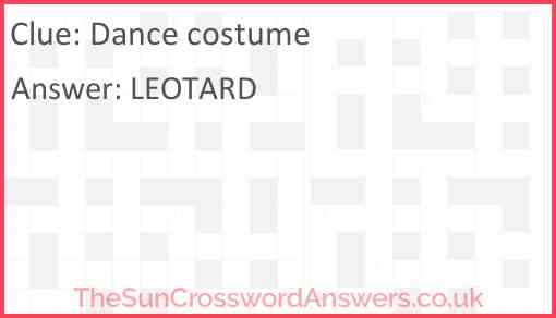 Dance costume Answer