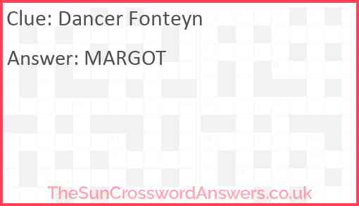 Dancer Fonteyn Answer