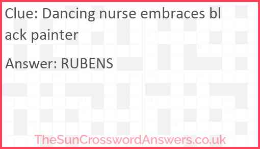 Dancing nurse embraces black painter Answer