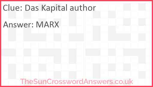 Das Kapital author Answer