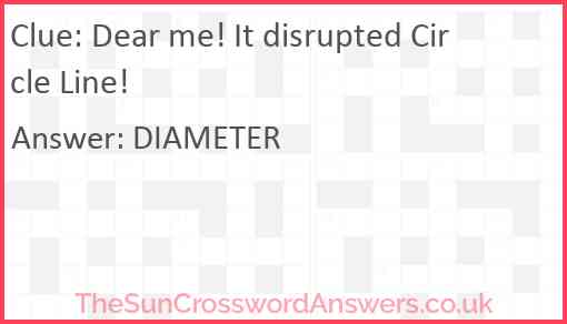 Dear me! It disrupted Circle Line! Answer