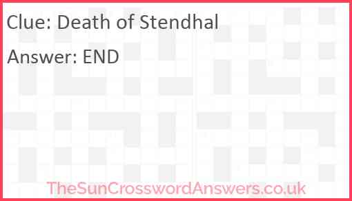 Death of Stendhal Answer