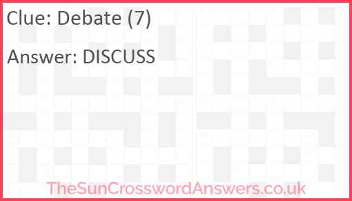 Debate (7) Answer