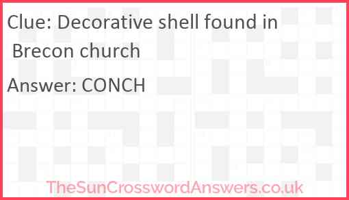 Decorative shell found in Brecon church Answer