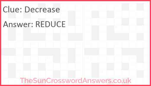 Decrease Answer