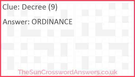 Decree (9) Answer