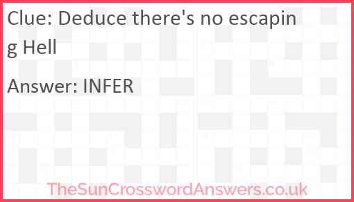 Deduce there's no escaping Hell Answer