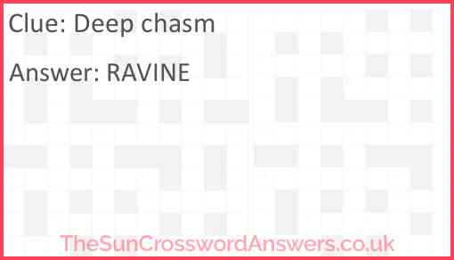 Deep chasm Answer