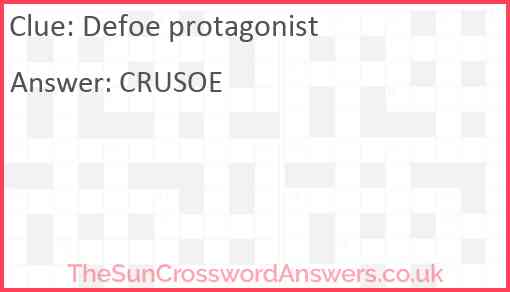 Defoe protagonist Answer