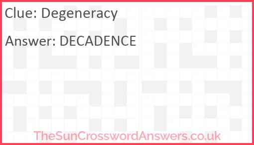 Degeneracy Answer