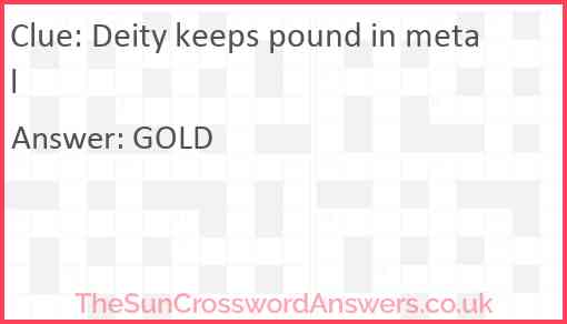 Deity keeps pound in metal Answer