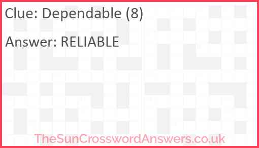 Dependable (8) Answer