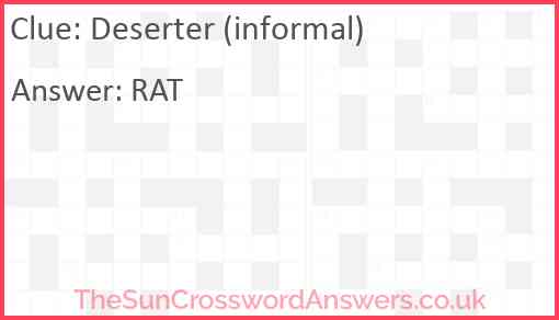 Deserter (informal) Answer