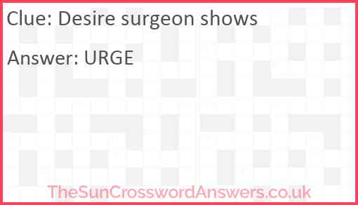 Desire surgeon shows Answer