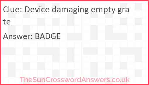 Device damaging empty grate Answer