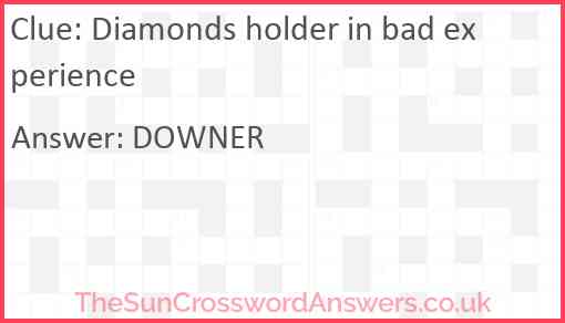 Diamonds holder in bad experience Answer