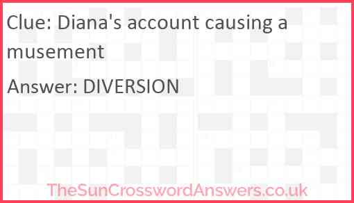 Diana's account causing amusement Answer