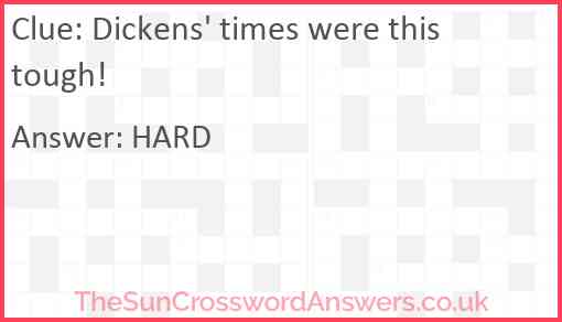 Dickens' times were this tough! Answer