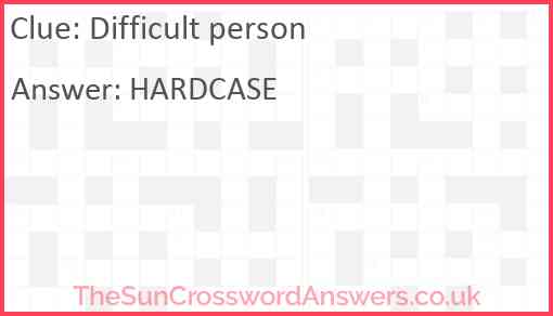 Difficult person Answer