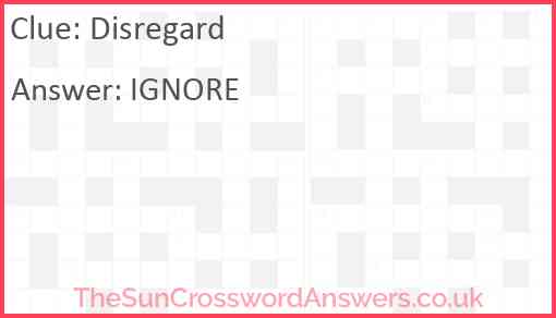 Disregard Answer