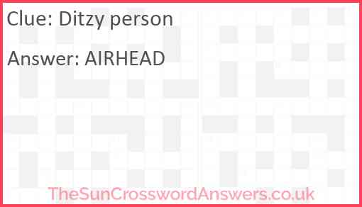 Ditzy person Answer