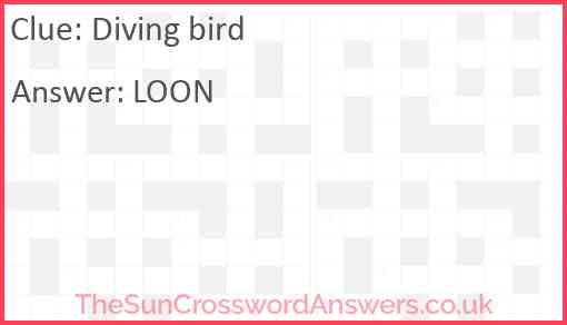 Diving bird Answer