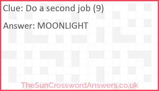 Do a second job (9) Answer