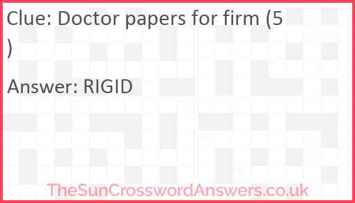 Doctor papers for firm (5) Answer