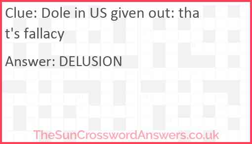 Dole in US given out: that's fallacy Answer