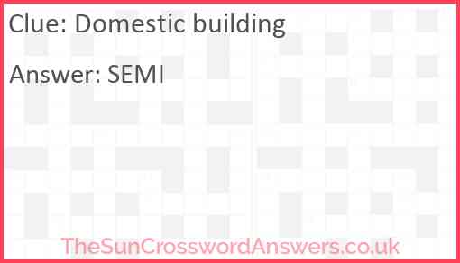 Domestic building Answer