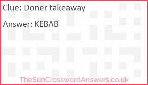 Doner takeaway Answer