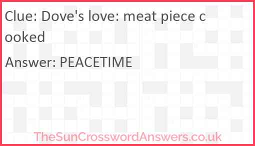 Dove's love: meat piece cooked Answer