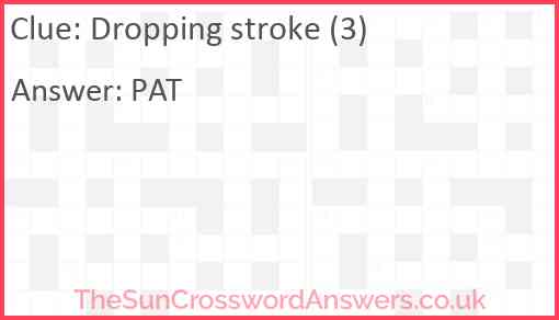 Dropping stroke (3) Answer