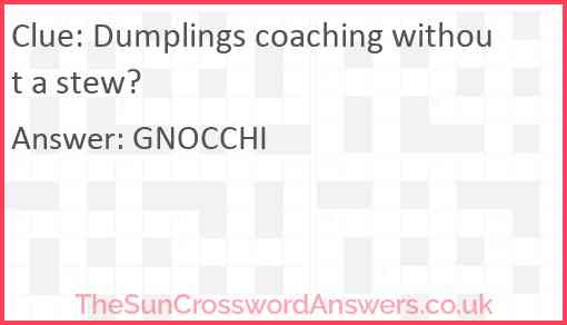 Dumplings coaching without a stew? Answer