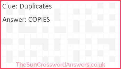 Duplicates Answer