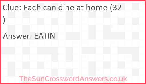 Each can dine at home (32) Answer