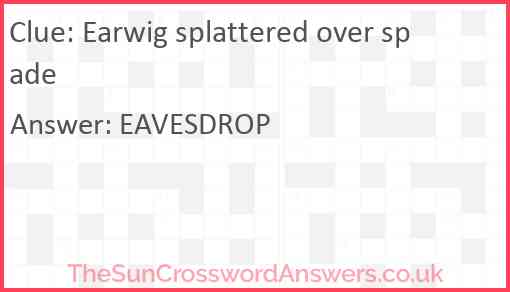 Earwig splattered over spade Answer