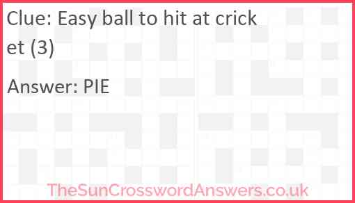 Easy ball to hit at cricket (3) Answer