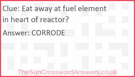 Eat away at fuel element in heart of reactor? Answer