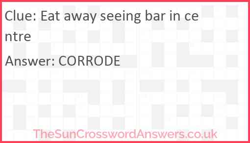 Eat away seeing bar in centre Answer