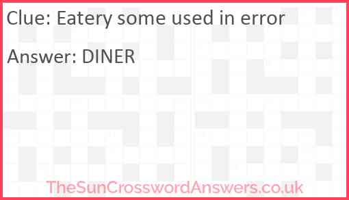Eatery some used in error Answer