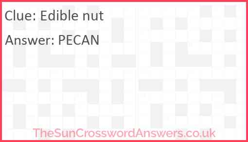 Edible nut Answer