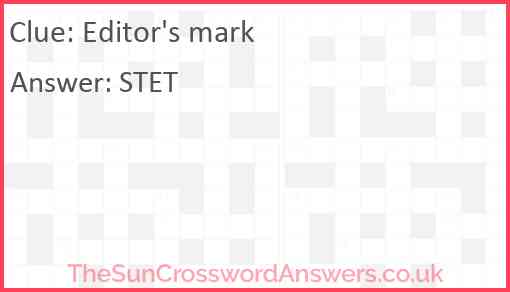 Editor's mark Answer