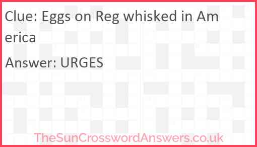 Eggs on Reg whisked in America Answer