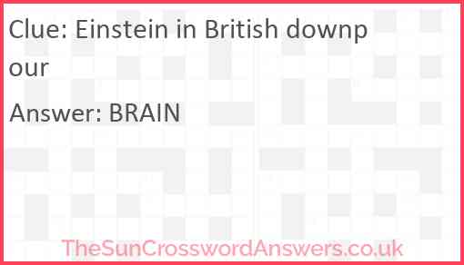 Einstein in British downpour Answer