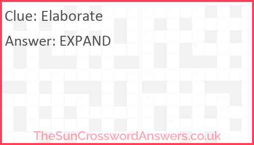 Elaborate Answer