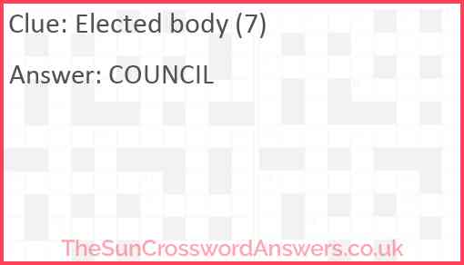 Elected body (7) Answer