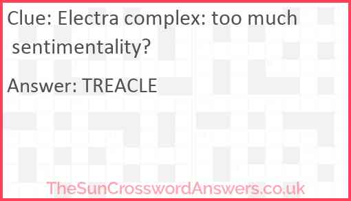 Electra complex: too much sentimentality? Answer