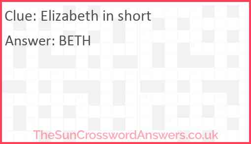 Elizabeth in short Answer